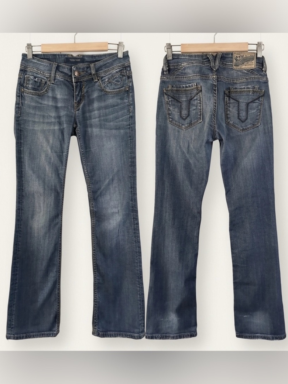 Vigoss Studio The Dublin Bootcut Low-Rise Med/Drk Wash Jeans Size 3/4 27 P7071A